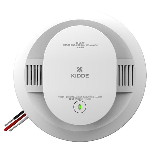 Kidde 30CUA10-V 10-Year Hardwired Combination Smoke and Carbon Monoxide Detector with Interconnected Alarm LED Lights and Voice Alerts (Upgraded to CUAC10YFEX-V)