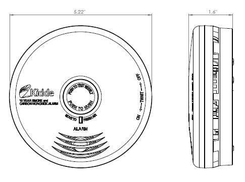 Kidde P3010K-CO (21010071) Worry Free 10 Year Sealed Lithium Battery Operated Combination Smoke and Carbon Monoxide CO Alarm
