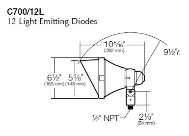 Kim Lighting C700S3/12L4KUV/VG 120-277V LED Die-Cast Brass Landscape Light, Scarab Style, Spot, 350mA, 14W, 12 LEDs, 4200K, Verde Green Patina Finish