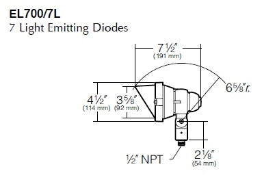 Kim Lighting EL700F3/7L3KUV/DB 120-277V LED Die-Cast Aluminum Landscape Light, Scarab Style, Narrow Flood, 9W, 7 LEDs, 3000K, Dark Bronze Finish