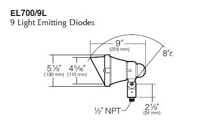Kim Lighting EL700F3/9L3KUV/DB 120-277V LED Die-Cast Aluminum Landscape Light, Scarab Style, Narrow Flood, 11W, 9 LEDs, 3000K, Dark Bronze Finish