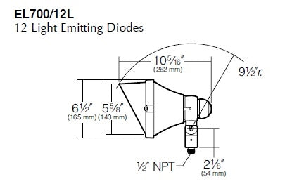 Kim Lighting EL700S3/12L5KUV/BL 120-277V LED Die-Cast Aluminum Landscape Light, Scarab Style, Spot, 14W, 12 LEDs, 5100K, Black Finish