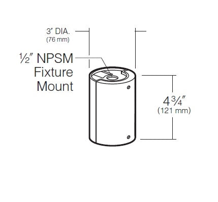 Kim Lighting JB1/PS-P Architectural Junction Box Die-Cast, Low Copper Aluminum with 1/2"NPSM Fixture Mount, Platinum Silver Finish