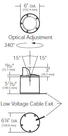 Kim Lighting KLV366/3L3K/DB LED 12V Die-Cast Aluminum In-Grade Minvault Landscape Light with Half Shield Lens Ring, 3.6W, 3 LEDs, 3500K, Dark Bronze Finish
