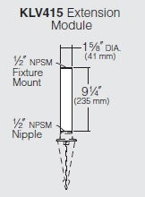Kim Lighting KLV415DB Extension Module, 1-5/8" Diameter, Extruded Aluminum with Die-Cast Ends, Dark Bronze Finish