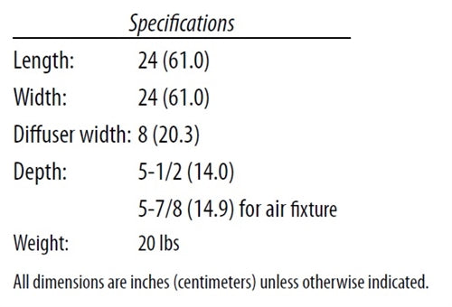 Lithonia 2AVL2 20LSE ADP EZ1 LP850 2'x2' LED Recessed Troffer, Grid Trim, 2000 Lumens, Acrylic Diffuser Linear Prismatic Lens, 120-277V, eldoLED dims to 1%, 5000K