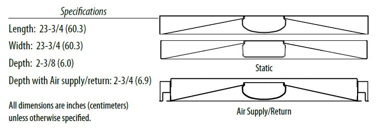 Lithonia 2BLT2 33L ADP GZ10 LP835 2'x2' Surface Mount LED Recessed Troffer, 3000 Lumens, Curved Linear Prism Diffuser, 120-277V, Dims to 10%, 82 CRI, 3500K