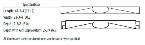 Lithonia 2BLT4 40L ADP GZ10 LP835 E10WLCP 2'x4' Surface Mount LED Recessed Troffer, 4000 Lumens, Curved Linear Prism Diffuser, 120-277V, Dims to 10%, 82 CRI, 3500K with Battery Back up