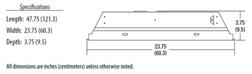 Lithonia 2TL4 48L FW A19 EZ1 E10WLCP LP8404800 Lumens, Flush Aluminum White Door, #19 Pattern Acrylic Lens, eldoLED Dims to 1%, EM Self-Diagnostic Battery Pack, 4000K Color Temperature