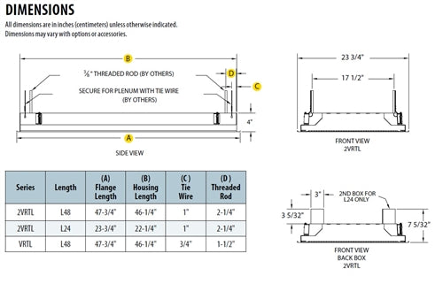Lithonia 2VRTL F L24 3000LM ICW AP250FL MVOLT EZ1 40K 80CRI WH 2' Wide LED Recessed Troffer, Flange Trim, 24" Length, 3000 Lumens, Inset CRS White Door Frame, Acrylic Frosted Lens with 1/4" Polycarbonate Lens, 120-277V, eldoLED Dim, 4000K, 80 CRI, White