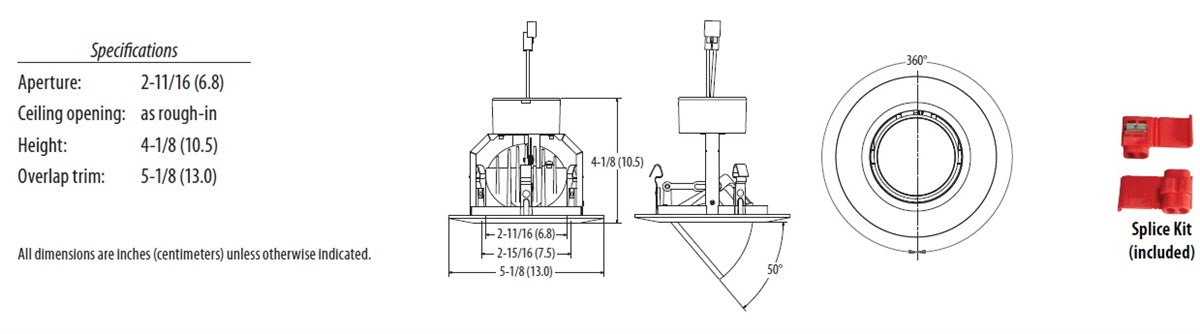 Lithonia 4iGBN LED 30K 90CRI 4 inch LED iGimbal Downlight, 9.8 Watts, 3000K, 90 CRI, 640 Lumens, Brushed Nickel