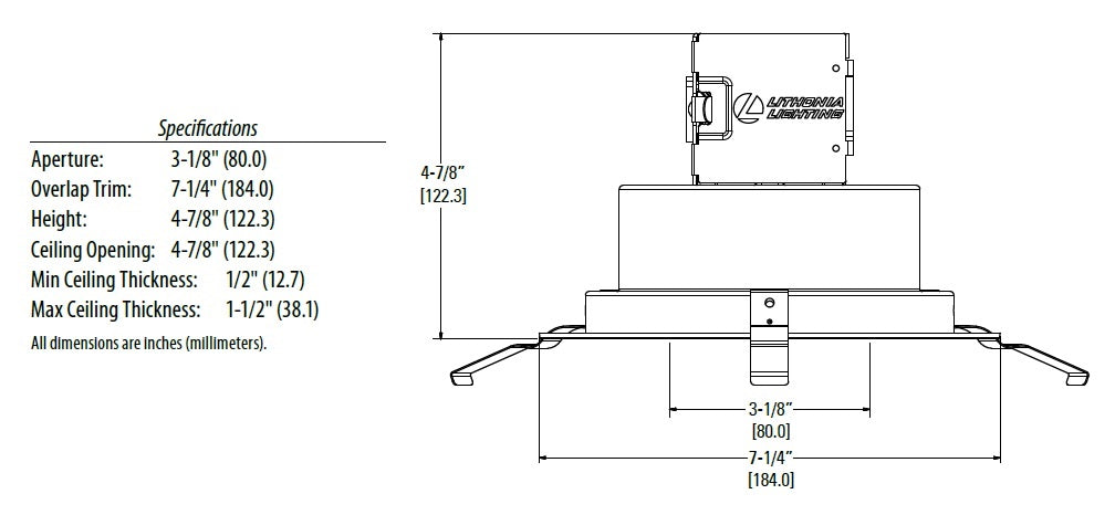 Lithonia 6JBK ADJ 50K 90CRI MW Round Adjustable Direct-Wire Canless LED Recessed Downlight, 5000K Color Temperature, 11W, 850 Lumens, 90 CRI, Matte White
