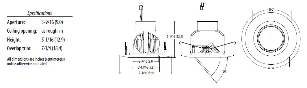 Lithonia 6iGORB LED 40K 90CRI 6 inch LED iGimbal Downlight, 12 Watts, 4000K, 770 Lumens,Oil-Rubbed Bronze, Less Medium Base Socket Adapter
