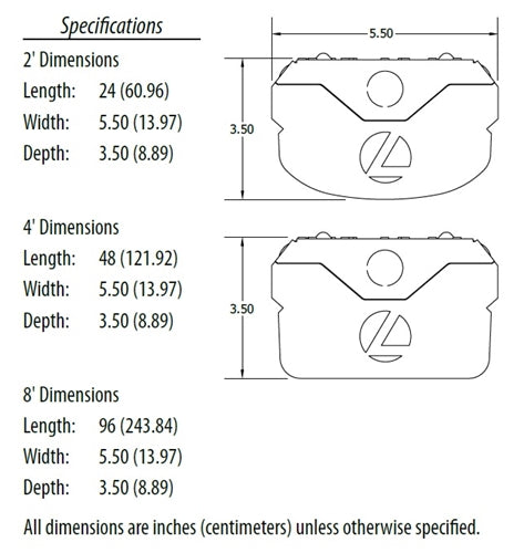 Lithonia BLWP4 30LHE ADP EZ1 LP840 4' Low Profile LED Wraparound, 3000 Lumens, Curved Ribbed Lens/ Diffuser, eldoLED Dims to 1%, 82CRI, 4000K