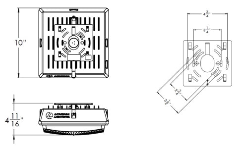 Lithonia CNY LED P1 40K MVOLT DDB M4 127W LED Canopy, 4500 Lumens, 4000K Color Temperature, 120-277V, Dark Bronze