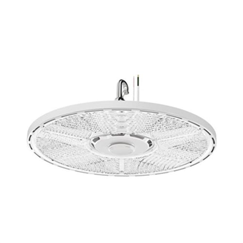 Lithonia CPRB ALO13 120 SWW9 80CRI PM CPTLW DWH Compact Pro LED Round High Bay, Switchable Lumens 12000LM/ 15000LM/ 18000LM, 120V, Switchable White 4000K/5000K, Pendant Mount, 6" White Damp Location Cord, Gloss White