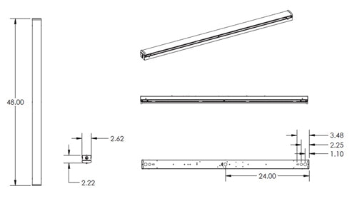 Lithonia CSS L48 ALO3 MVOLT SWW3 80CRI IE10WCPHE 4ft LED strip Light 3200-5300 Lumens, 24-39W, 3500K/4000K/5000K, 120-277V with Emergency Battery back up