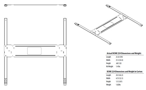 Lithonia DCMK 224 2x2 and 2x4 Direct Ceiling Mount Kit, For Use with CPANL 2x2 and 2x4 Fixture