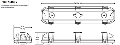 Lithonia DMW2 L24 3000LM AFL MD MVOLT GZ10 40K 80CRI 3651 Lumens 2ft LED Vapor Tight Fixture 27 Watts 4000K Frosted Lens IP65 IP66 Wet Location