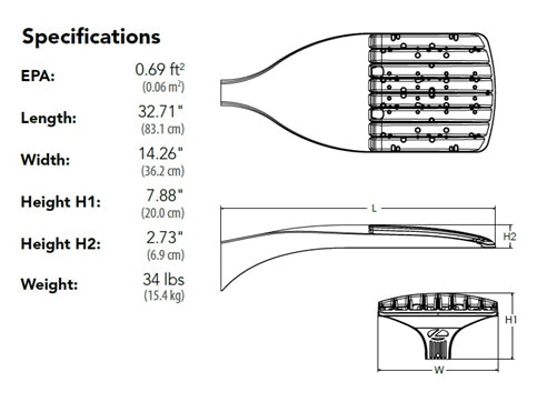 Lithonia DSX1 LED P5 50K 70CRI T3M HVOLT SPA DDBXD LED Area Light, P5 Forward Optics, 5000K, 70 CRI, Type III Medium Distribution, 347-480V, Square Pole Mounting, Dark Bronze