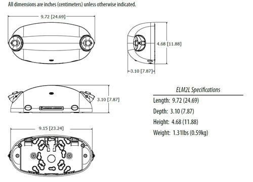 Lithonia ELM2L M12 LED Emergency Light White Thermoplastic 2 Adjustable Lamp Heads 2.4 Watts Battery Backup