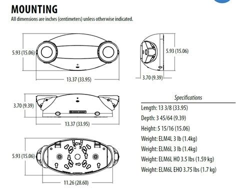 Lithonia ELM4L UVOLT LTP 6.6W LED Emergency Light 1100 Lumens, White Thermoplastic, 2 Adjustable Lamp Heads, 120-347 VAC