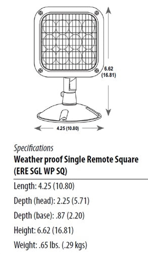 Lithonia ERE GY SGL WP SQ M12 LED Remote Lamp Head Single Lamp Fully Adjustable Gray Wet Location