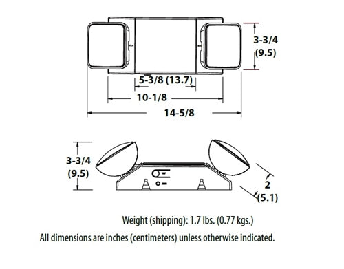 Lithonia EU2C M6 LED Emergency Light, White Housing
