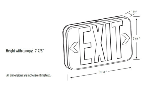 Lithonia EXR LED M6 LED Exit Sign White Thermoplastic Single Face Red Letters