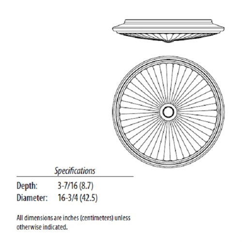 Lithonia FMDCGL 16 20830 BZ M4 23 Watts 1300 Lumens LED Indoor Ceiling 17 inches Round Flush Mount Brushed Nickel 3000K