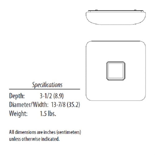 Lithonia FMKMSL 14 20840 KR M4 23 Watts 1680 Lumens LED Indoor Ceiling 14 inches Square Flush Mount Chrome Finish 4000K