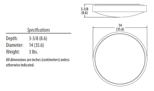 Lithonia FMLACL 14 20840 BA M4 21 Watts 1373 Lumens LED Indoor Ceiling 14 inches Round Flush Mount Brushed Aluminum 4000K