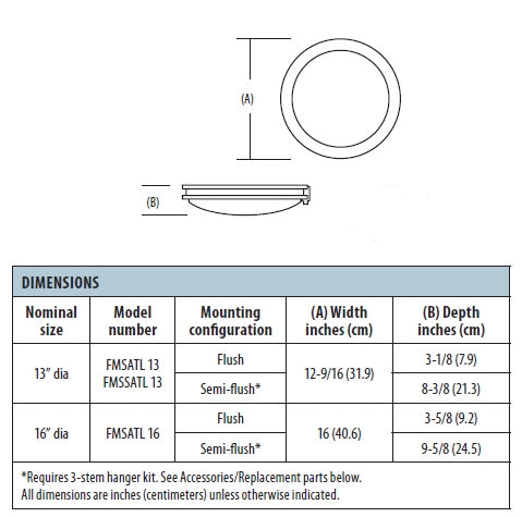 Lithonia FMSATL 13 14840 BN M4 Round Low Profile LED Flush Mount Light, 13 inch, Antique Brushed Nickel