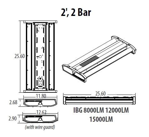 Lithonia IBG 12000LM SEF ATL ND MVOLT GZ10 40K 80CRI MB 76W LED High Bay, 12000 Lumens, Standard Efficiency Performance Package, Acrylic Textured Lens, Narrow Distribution, 120-277V, 0-10V Dimming, 4000K, 80 CRI, Matte Black