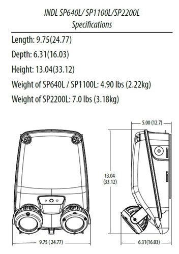 Lithonia INDL SP640L UVOLT LTP SDRT 3.3W Indura Damp Location Emergency Light, 640 lumen, Spot Distribution, 120-347V, Lithium Iron Phosphate Battery, Self-Diagnostics, Remote Testing