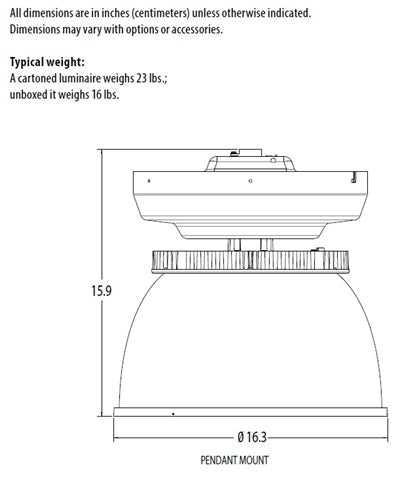 Lithonia JCBL 30000LM DALR ALFGL MVOLT GZ10 30K 80CRI PM Highbay LED 30,000 Lumens, Diffuse Aluminum Reflector, Flat Prismatic, 120-277V, 0-10V Dimming, 3000K, 80 CRI, Pendant Mount