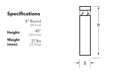 Lithonia KBR8 LED 16C 530 40K SYM MVOLT DSSXD 8" Round Architectural LED Bollard, 16 LEDs, 530mA, 4000K Color Temperature, Symmetric Distribution, 120-277V, Sandstone Finish