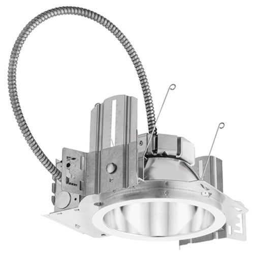 Lithonia LDN6 40/07 LO6 AR LSS MVOLT GZ10 E10W BAA 6" Downlight LED, 4000K, 750 Lumens, Clear Semi-Specular Trim, 120-277V, 0-10V Driver Dims to 10%, 10W Battery Pack, Buy American Act