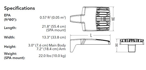 Lithonia RSX1 LED P4 50K R3 MVOLT IS PER7 DDBXD 133W LED Area Light, 5000K Color Temperature, Type 3 Distribution, 120-277V, Adjustable Slipfitter Mounting, Photocell Receptacle, Dark Bronze Finish