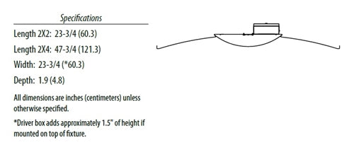 Lithonia STAKP 2X4 6000LM 80CRI 30K COL MIN10 ZT MVOLT 2'x4' STACK Prime LED Center Element Troffer, 6000 Lumens, 80 CRI, 3000K, Curved Opal Lens Without Trim, Dims to 10%, 0-10V Dimming, 120-277V