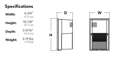 Lithonia TWS LED P1 50K MVOLT PE DDB M4 25W Polycarbonate Outdoor LED Mini Wall Pack, 1476 Lumens, 5000K, 120-277V, Button Photoelectric Cell, Dark Bronze Finish