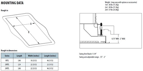 Lithonia VRTL F L48 5000LM ICW AP250FL 277 EZ1 50K 80CRI E10WLCP MSE6NWL WH 1' Wide LED Recessed Troffer, Flange Trim, 48" Length, 5000 Lumens, Insert CRS , Acrylic Frosted Lens, 277V, eldo 0-10V Dim, 5000K, 80 CRI, 10W Battery Pack, On/Off Motion Sensor