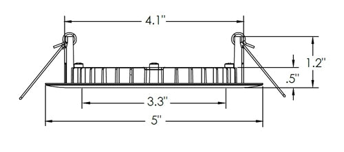 Lithonia WF4 SWW5 90CRI BN 4" Round Wafer-Thin LED Downlight, Switchable CCT 2700K, 3000K, 3500K, 4000K, 5000K, 90 CRI, Brushed Nickel