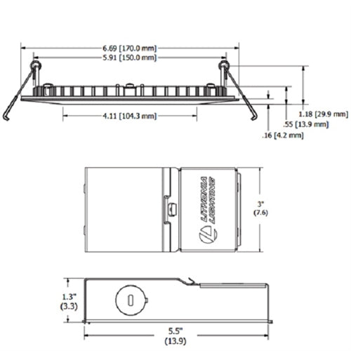 Lithonia WF6 SQ S LED 27K BN M6 880 Lumens 6 inch LED Slim Recessed Downlight, Canless, 13 Watts, 2700K, Brushed Nickel, 75 Watt Equal