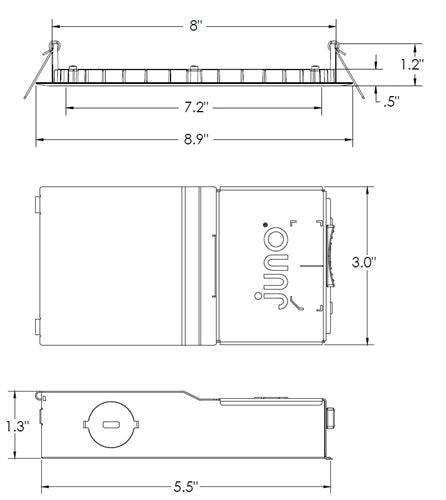 Lithonia WF8 SWW5 90CRI MW 20W 8" Wafer-Thin Housing-Free LED Downlight, Switchable 2700K, 3000K, 3500K, 4000K, 5000K, 90 CRI, Matte White