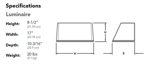 Lithonia WST LED P3 40K VW MVOLT DDBXD E20WH VG 50W LED Outdoor Decorative Trapezoid Architectural Sconce, 4000K, Visual Comfort Wide, 120-277V, Surface Mounting Bracket, 18W Emergency Battery Pack, Dark Bronze