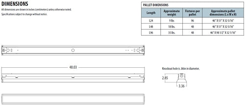 Lithonia ZL1F L48 4500LM MDD 120 35K 80CRI E10WLCP CS93W WH 38W 48" Architectural LED Striplight, 4500 Lumens, Medium Diffuser, 120V, 3500K, 80 CRI, 20W Emergency Battery Pack, 600V SEOOW White Cord, White Finish