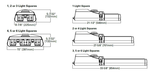 Lumark NAV-SB3B-730-U-T3R-AP-10K-PR7 Navion LED Area Light, 26 LEDs, 3 Light Square, Output Level 2, 70 CRI, 3000K, 120-277V, Type III Roadway Distribution, Grey, 10kV UL 1449 Fused Surge Protective Device, NEMA 7-PIN Photocontrol