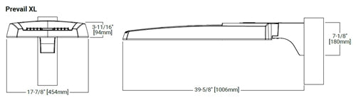 Lumark PRV-XL-PA3B-740-U-T2R-SA-BZ Prevail Discrete LED Area Light, 3 Panels, 950mA, 70 CRI, 4000K, 120-277V, Type II Roadway Distribution, Standard Arm, Bronze
