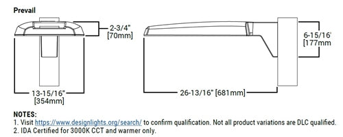 Lumark PRV-C15-730-D-UNV-T3-SA-BZ Prevail LED Area Light, 1 LED, 6900 Lumens, 70 CRI, 3000K, 0-10V Dimming, 120-277V, Type III Distribution, QM Standard Versatile Arm, Bronze